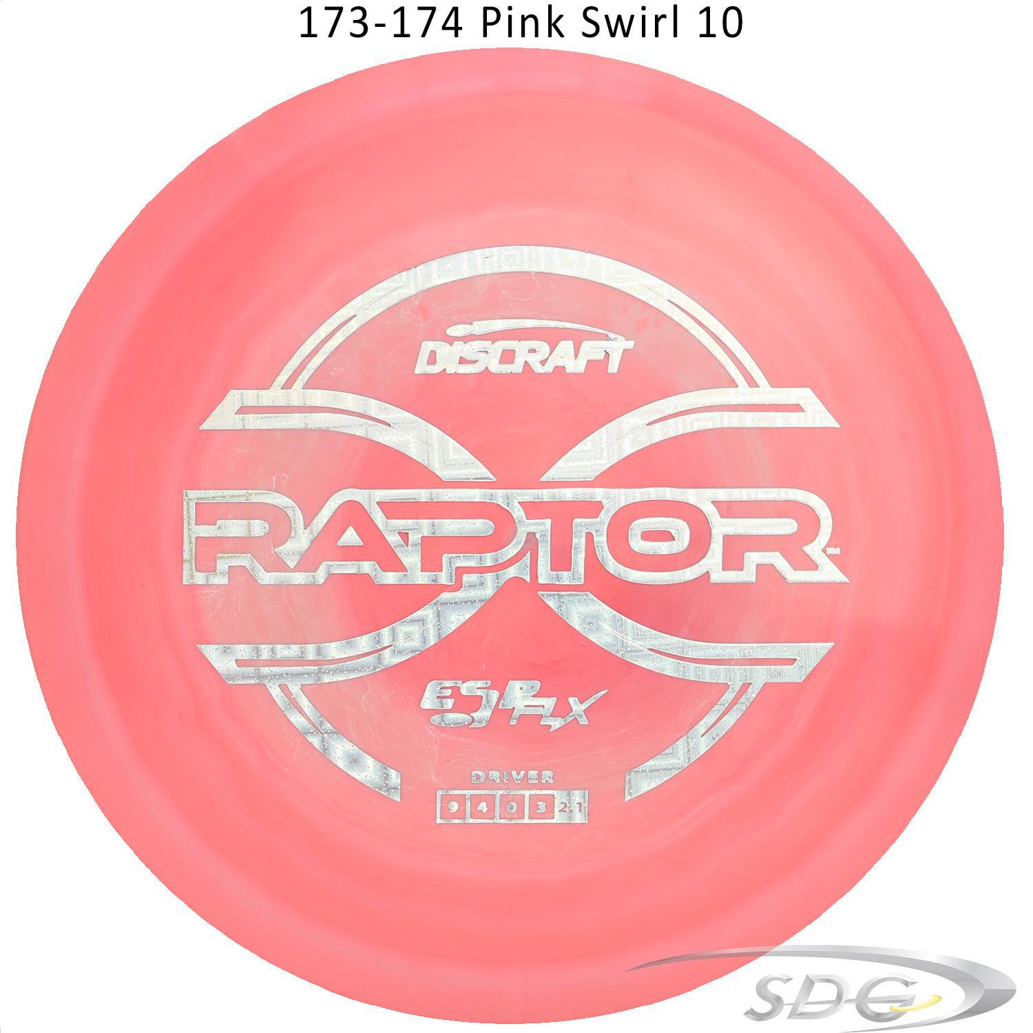 discraft-esp-flx-raptor-disc-golf-distance-driver 173-174 Pink Swirl 10