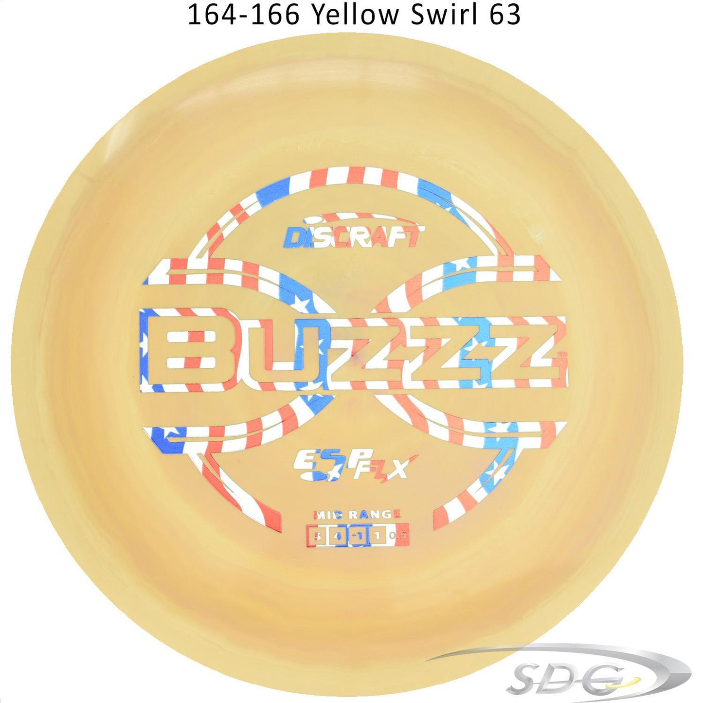 dicraft-esp-flx-buzzz-disc-golf-mid-range 164-166 Yellow Swirl 63