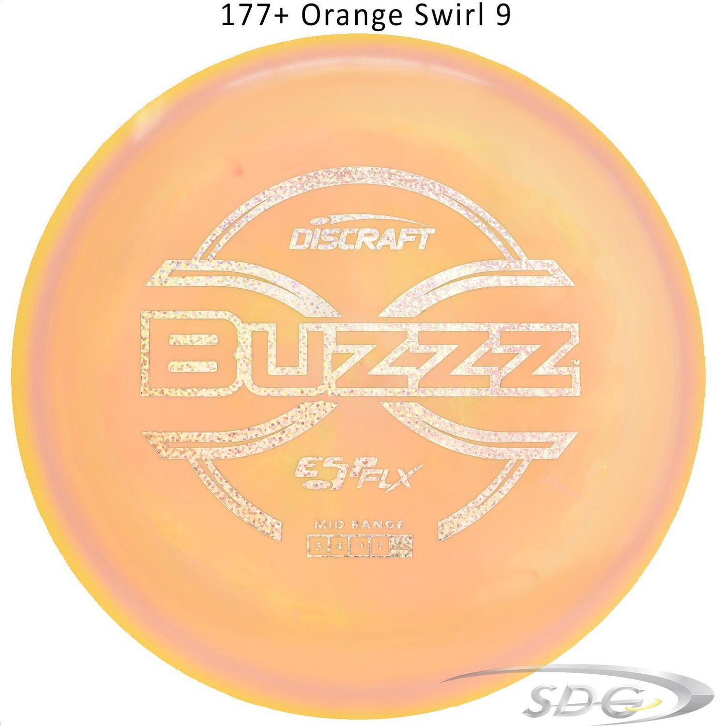 dicraft-esp-flx-buzzz-disc-golf-mid-range 177+ Orange Swirl 9
