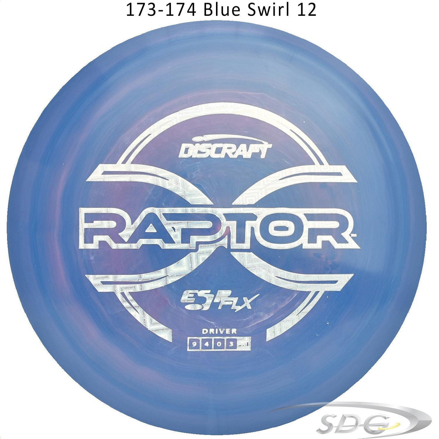 discraft-esp-flx-raptor-disc-golf-distance-driver 173-174 Blue Swirl 12 