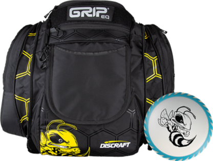 Discraft Gripeq AX6 Buzzz Disc Golf Bag with 4 Patches