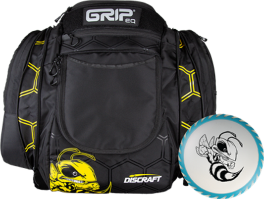 Discraft Gripeq AX6 Buzzz Disc Golf Bag with 4 Patches