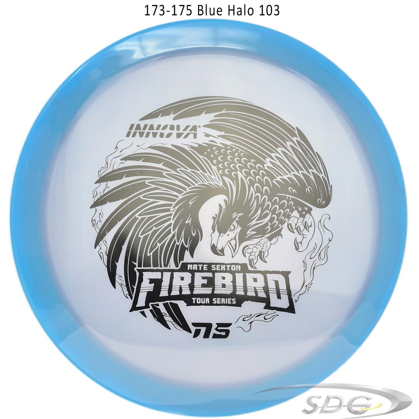 innova-halo-champion-firebird-glow-2023-nate-sexton-tour-series-disc-golf-distance-driver 173-175 Blue Halo 103 