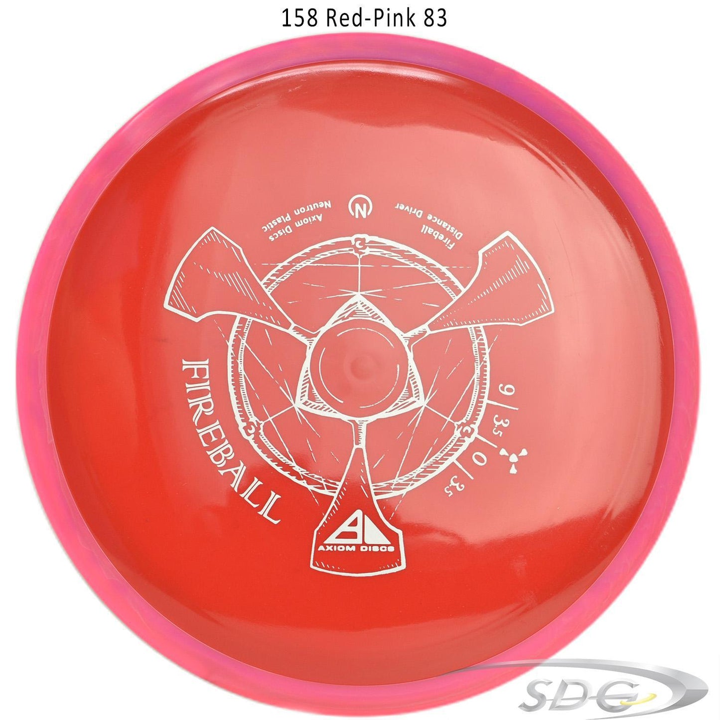 axiom-neutron-fireball-disc-golf-distance-driver 158 Red-Pink 83 