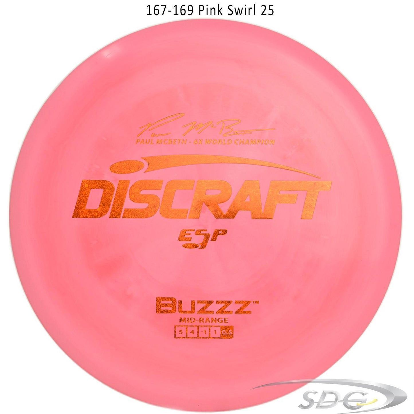 discraft-esp-buzzz-6x-paul-mcbeth-signature-series-disc-golf-mid-range 167-169 Pink Swirl 25