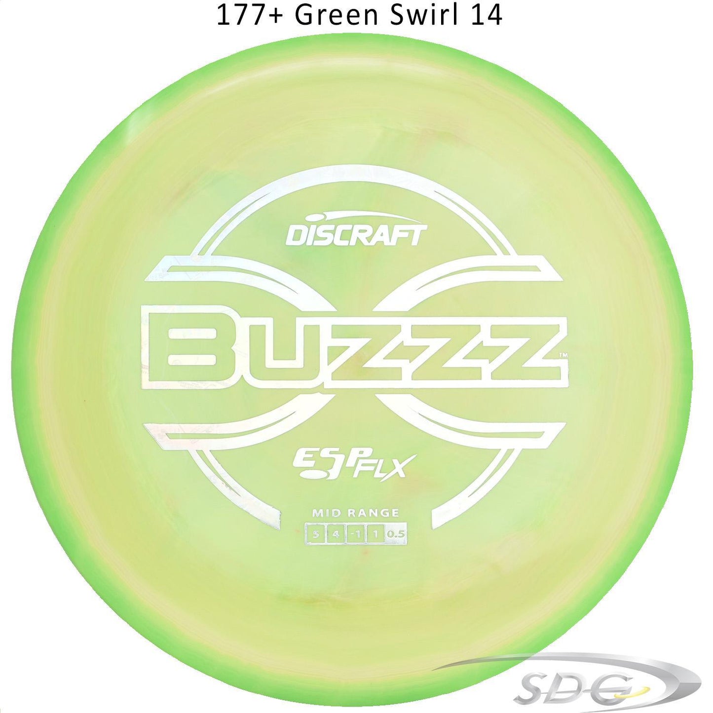 dicraft-esp-flx-buzzz-disc-golf-mid-range 177+ Green Swirl 14