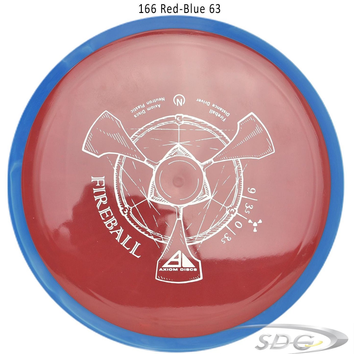 axiom-neutron-fireball-disc-golf-distance-driver 166 Red-Blue 63 