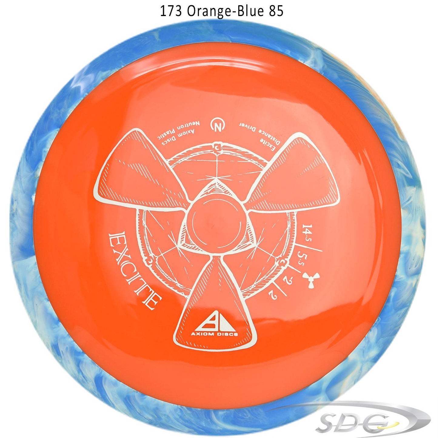 axiom-neutron-excite-disc-golf-distance-driver 173 Orange-Blue 85 