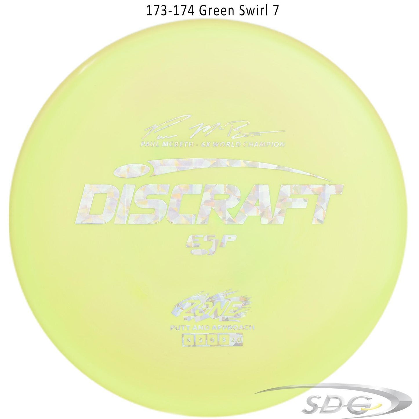 discraft-esp-zone-paul-mcbeth-signature-series-disc-golf-putter-176-173-weights 173-174 Green Swirl 7 