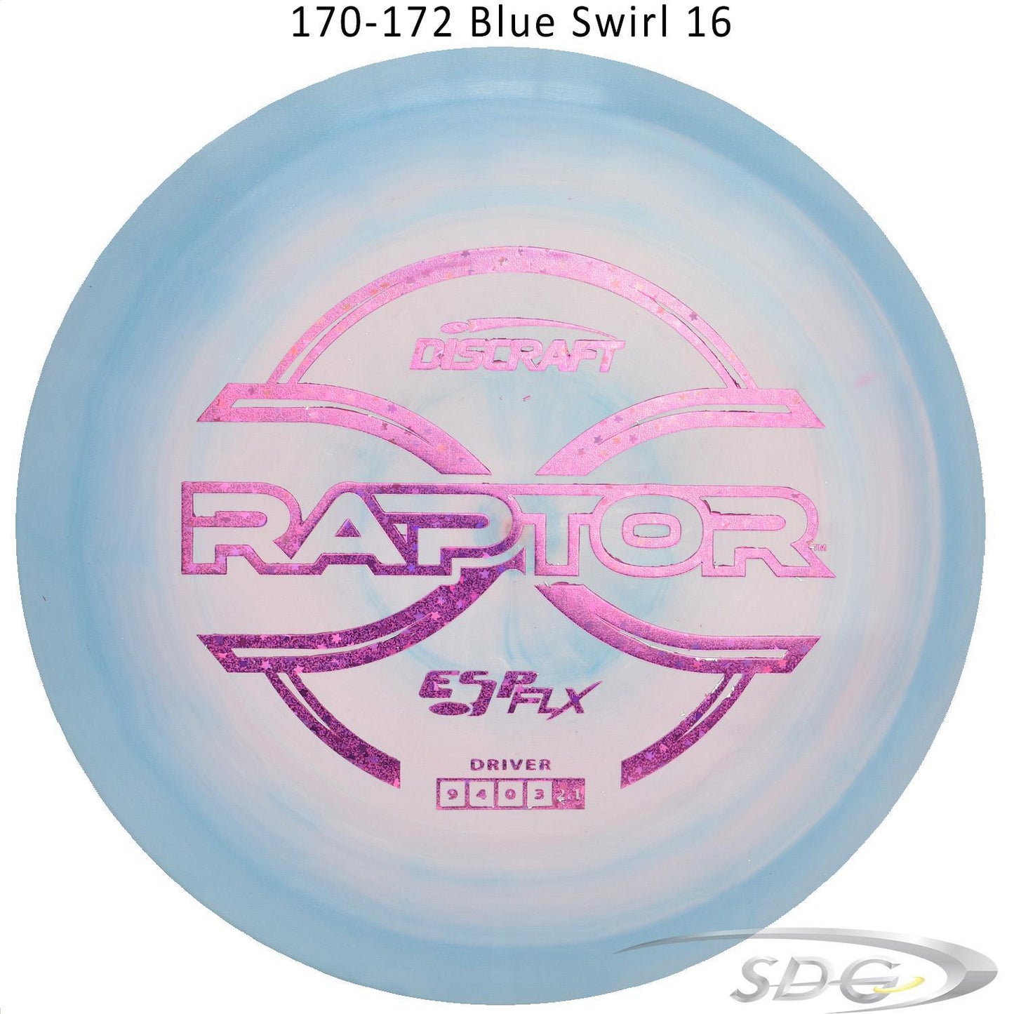 discraft-esp-flx-raptor-disc-golf-distance-driver 170-172 Blue Swirl 16 
