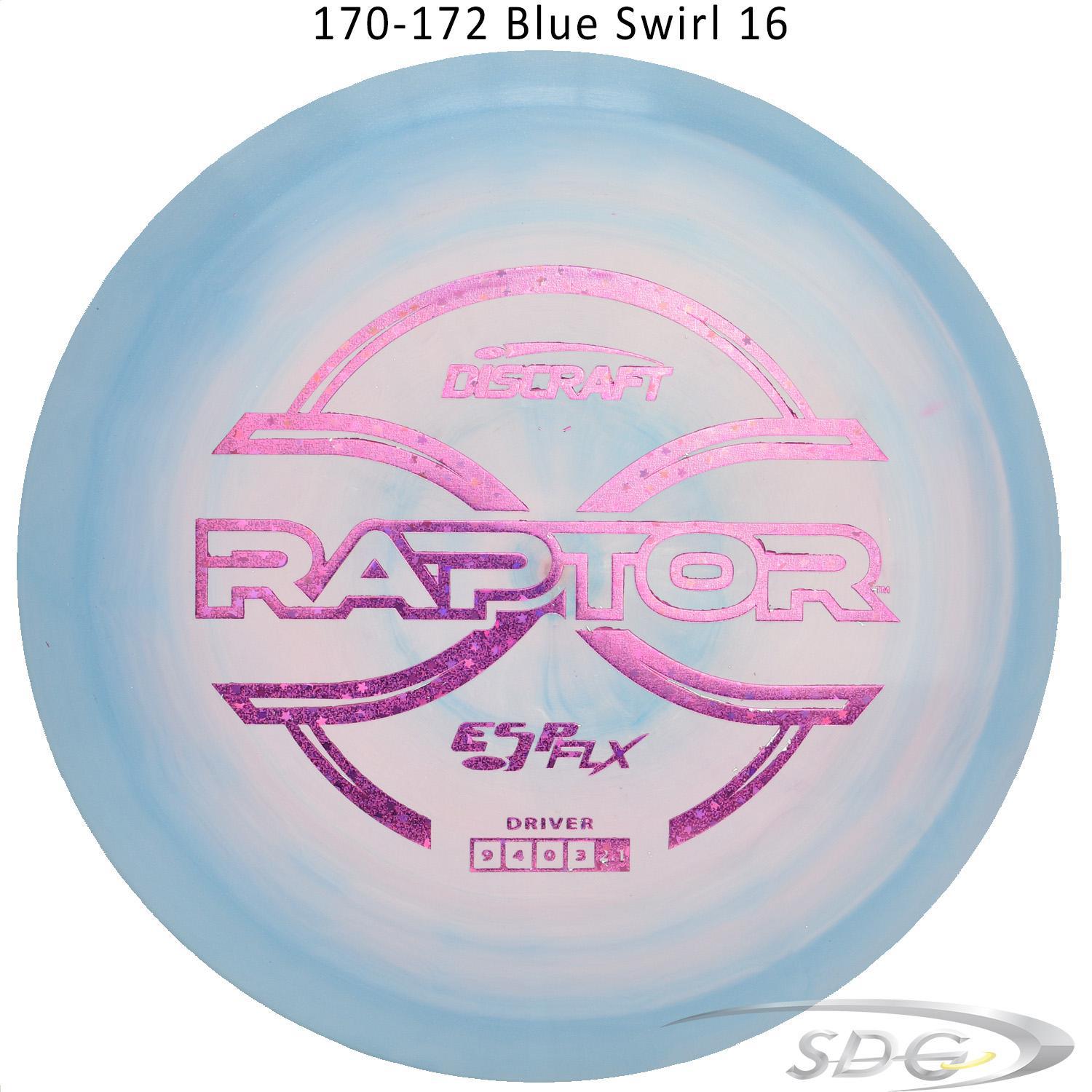 discraft-esp-flx-raptor-disc-golf-distance-driver 170-172 Blue Swirl 16