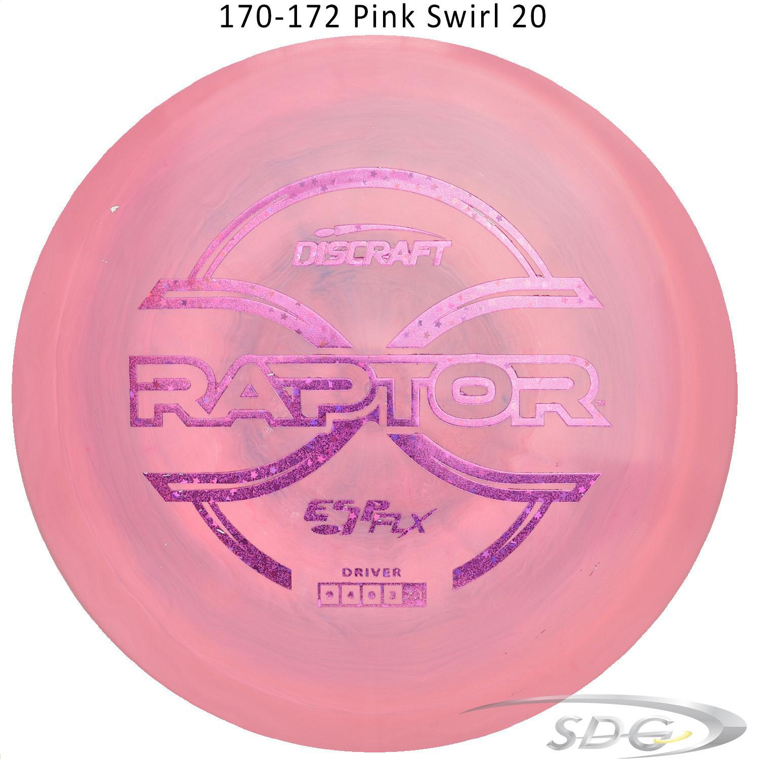 discraft-esp-flx-raptor-disc-golf-distance-driver 170-172 Pink Swirl 20