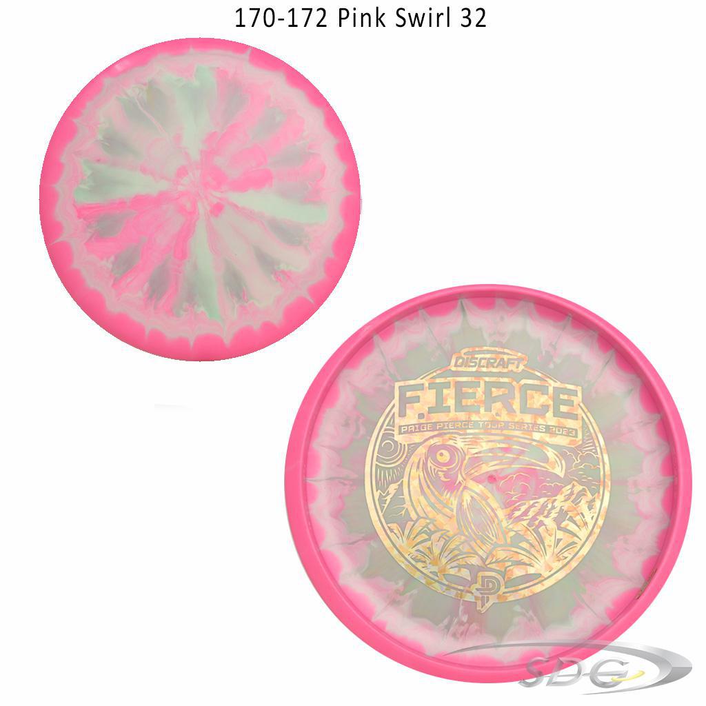 discraft-esp-fierce-bottom-stamp-2023-paige-pierce-tour-series-disc-golf-putter 170-172 Pink Swirl 32 