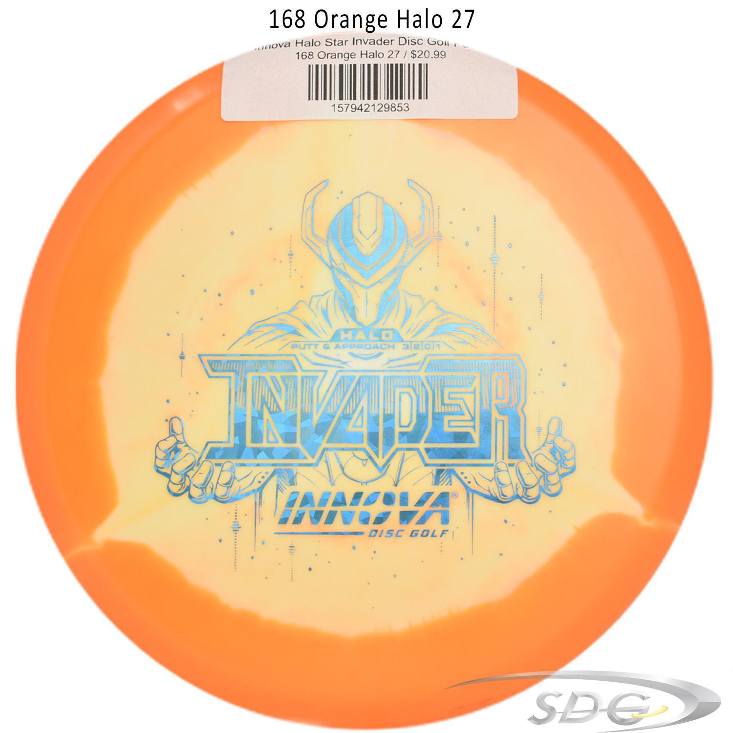 innova-halo-star-invader-disc-golf-putter 168 Orange Halo 27 