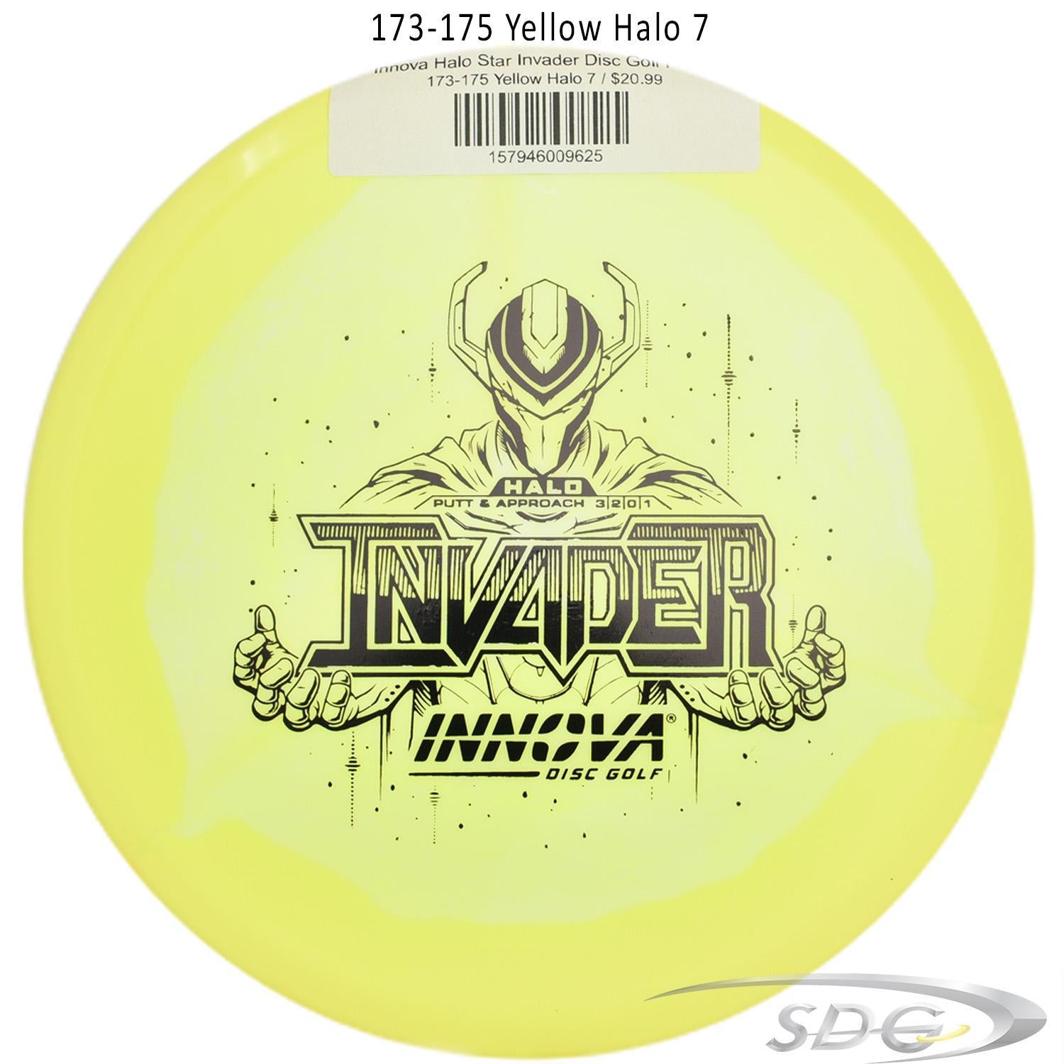 innova-halo-star-invader-disc-golf-putter 173-175 Yellow Halo 7 
