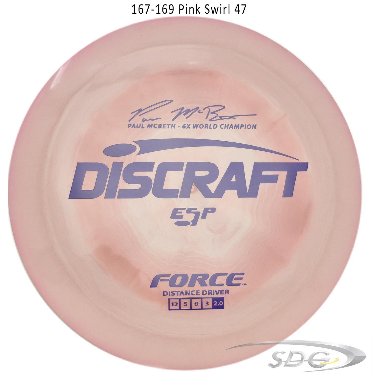discraft-esp-force-6x-paul-mcbeth-signature-disc-golf-distance-driver-169-160-weights 167-169 White Swirl 47 