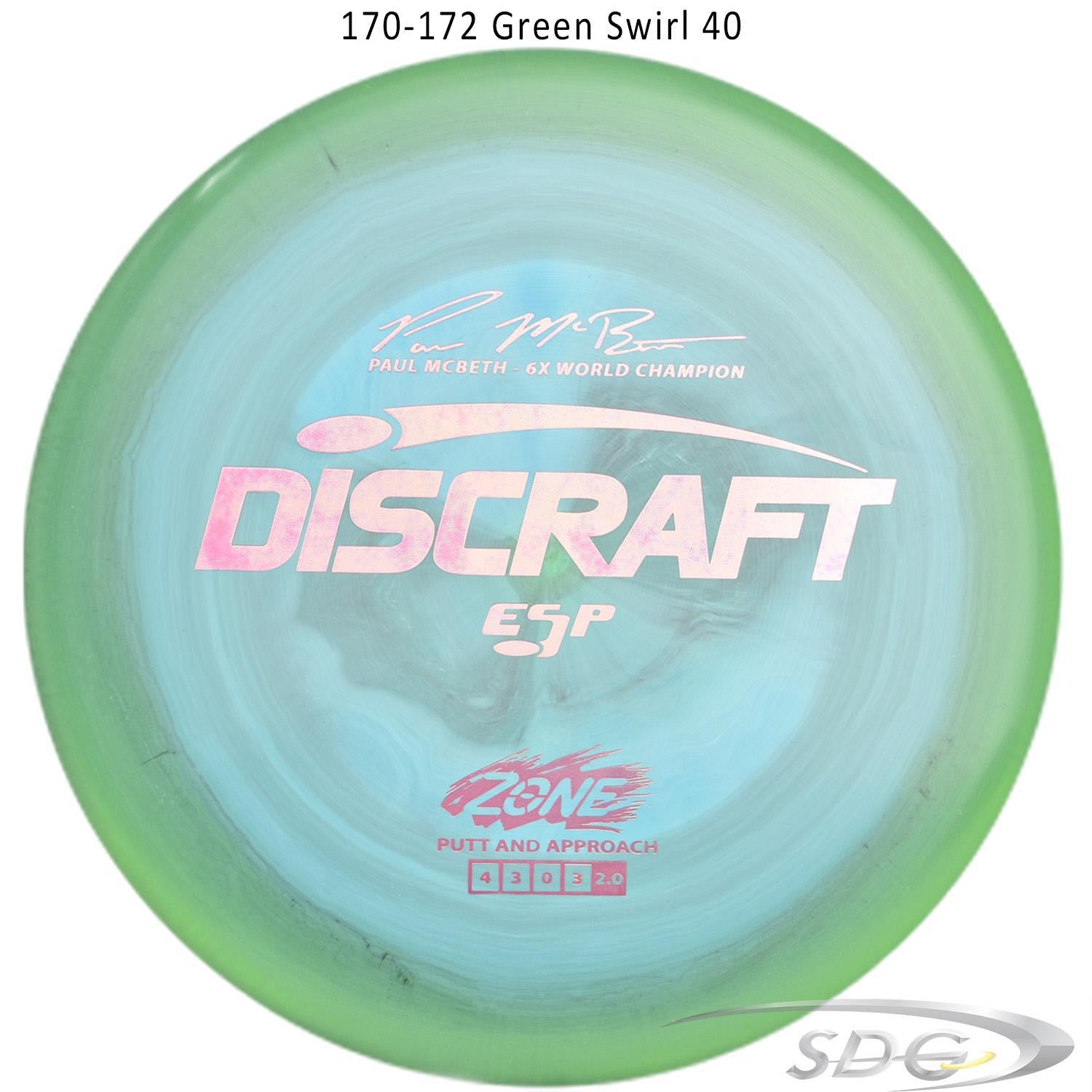 discraft-esp-zone-6x-paul-mcbeth-signature-series-disc-golf-putter-172-170-weights 170-172 Green Swirl 40 