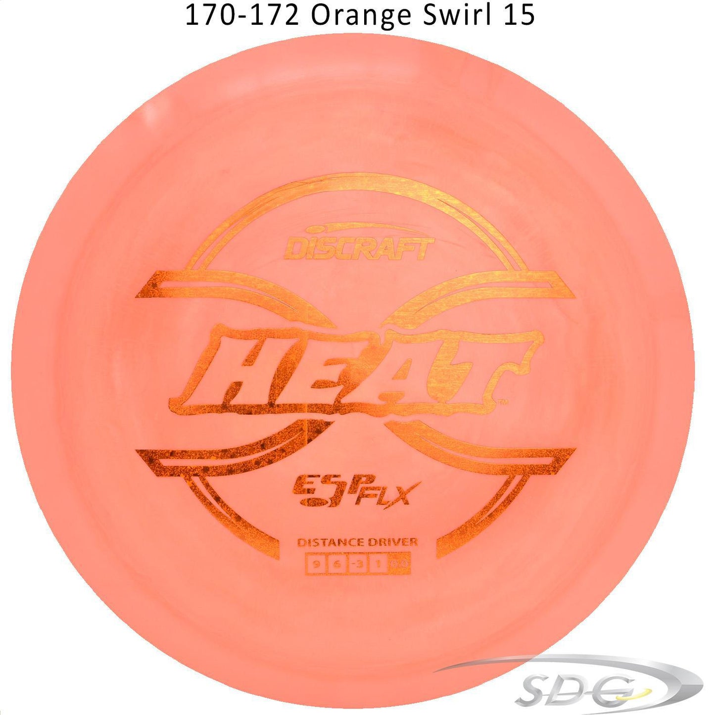 discraft-esp-flx-heat-dis-golf-distance-driver 170-172 Orange Swirl 15 