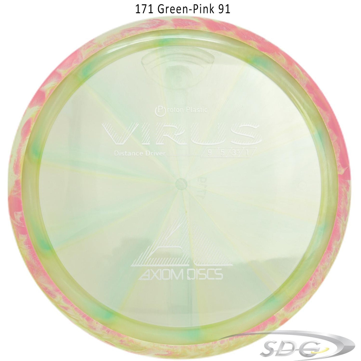 axiom-proton-virus-disc-golf-distance-driver 171 Green-Pink 91 