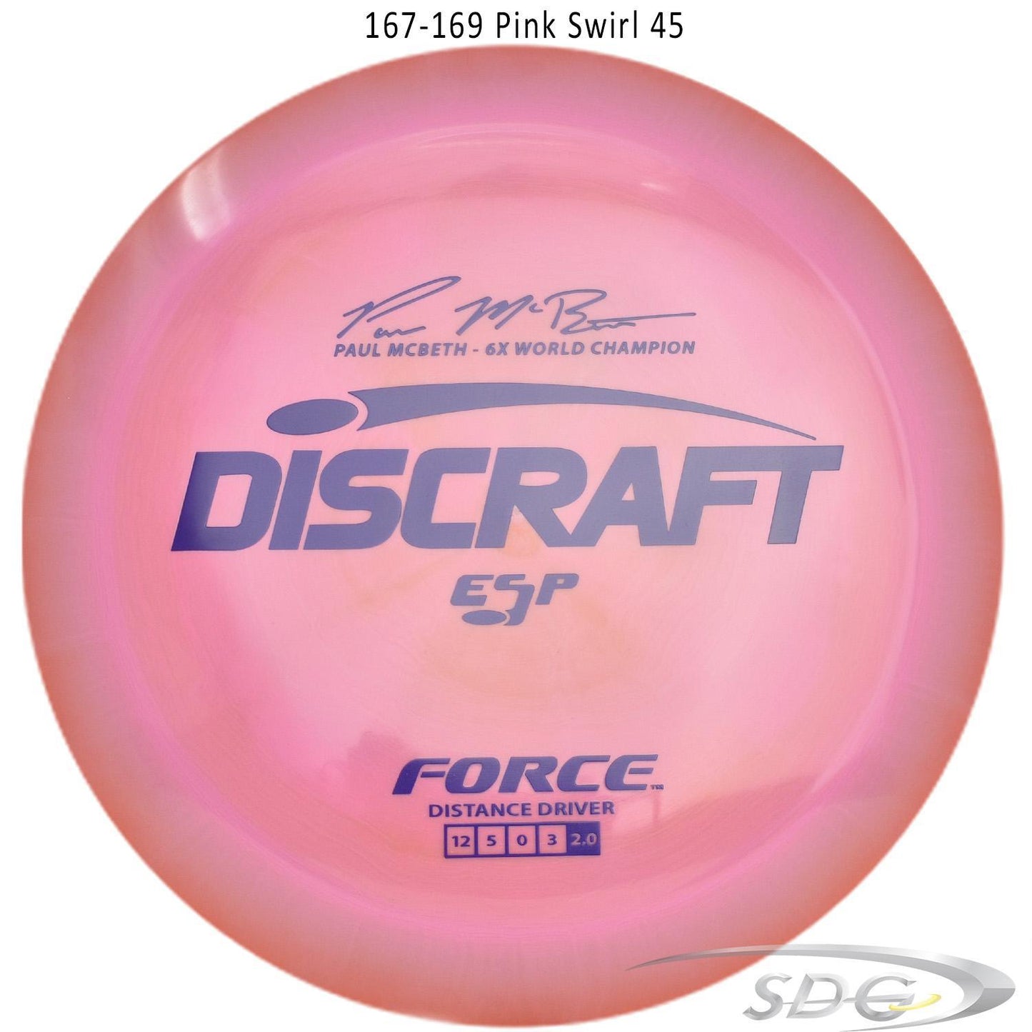 discraft-esp-force-6x-paul-mcbeth-signature-disc-golf-distance-driver 167-169 Pink Swirl 45