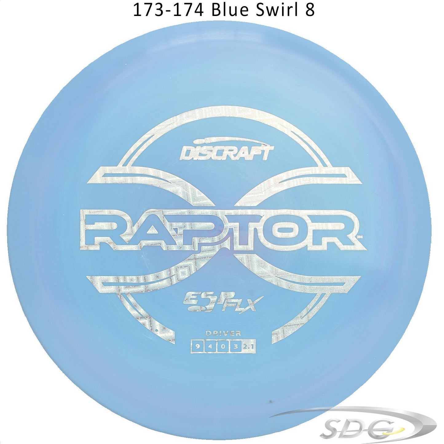 discraft-esp-flx-raptor-disc-golf-distance-driver 173-174 Blue Swirl 8 