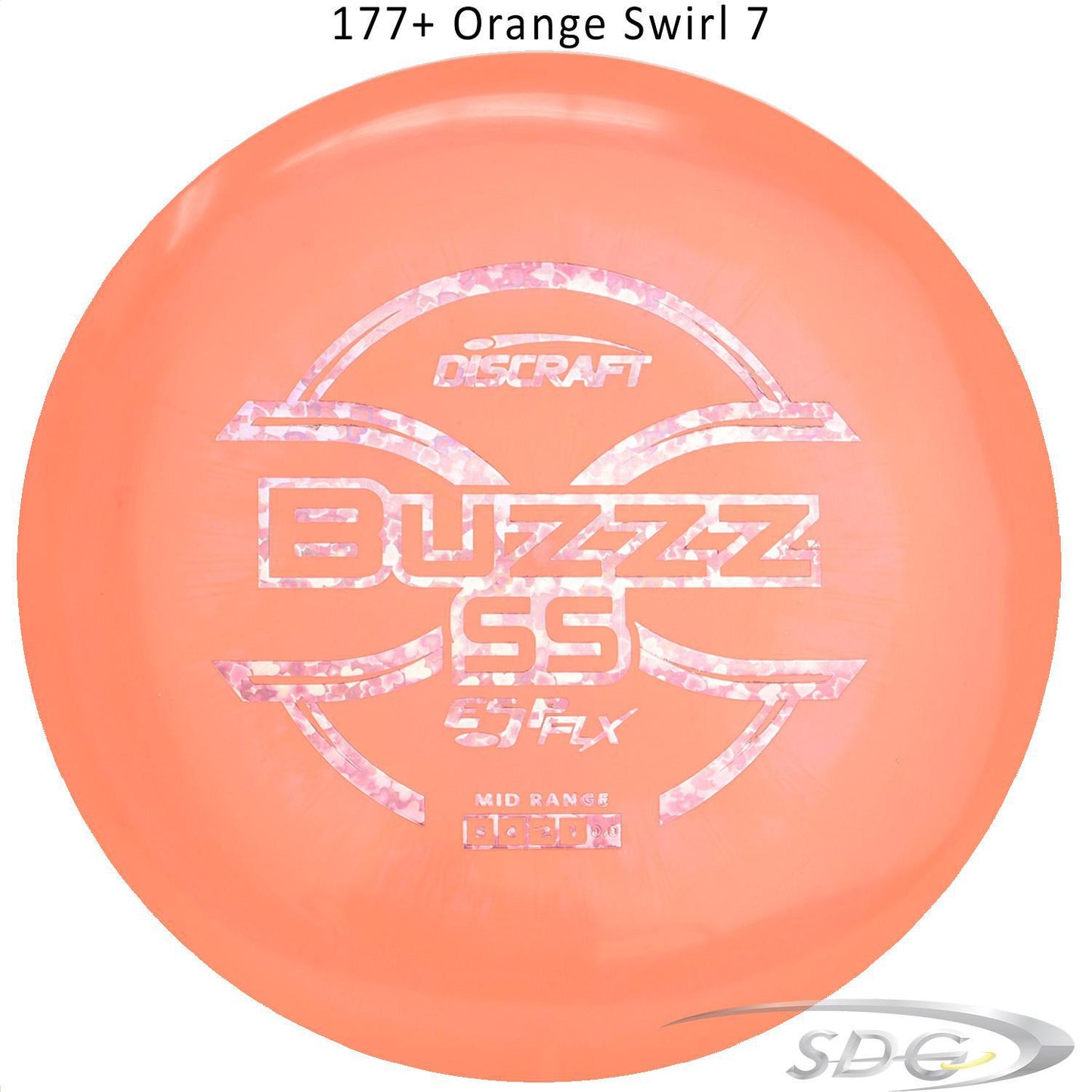 discraft-esp-flx-buzzz-ss-disc-golf-mid-range 177+ Orange Swirl 7 