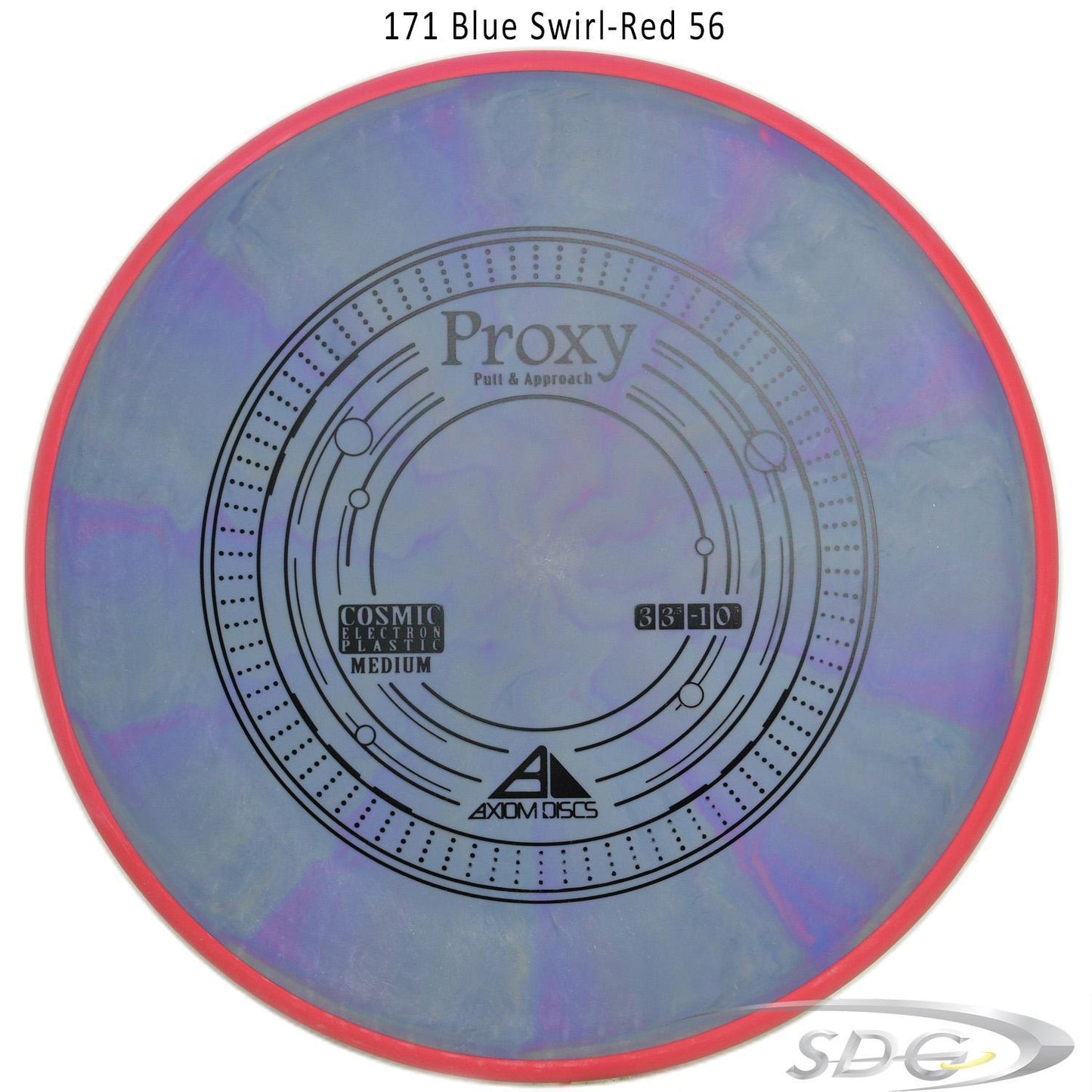 axiom-cosmic-electron-proxy-medium-disc-golf-putt-approach 171 Blue Swirl-Red 56 