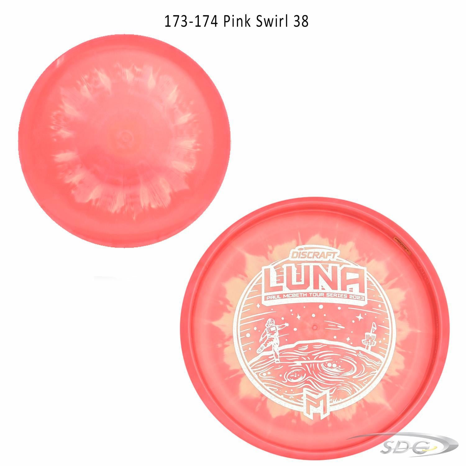 discraft-esp-luna-bottom-stamp-2023-paul-mcbeth-tour-series-disc-golf-putter 173-174 Pink Swirl 38 