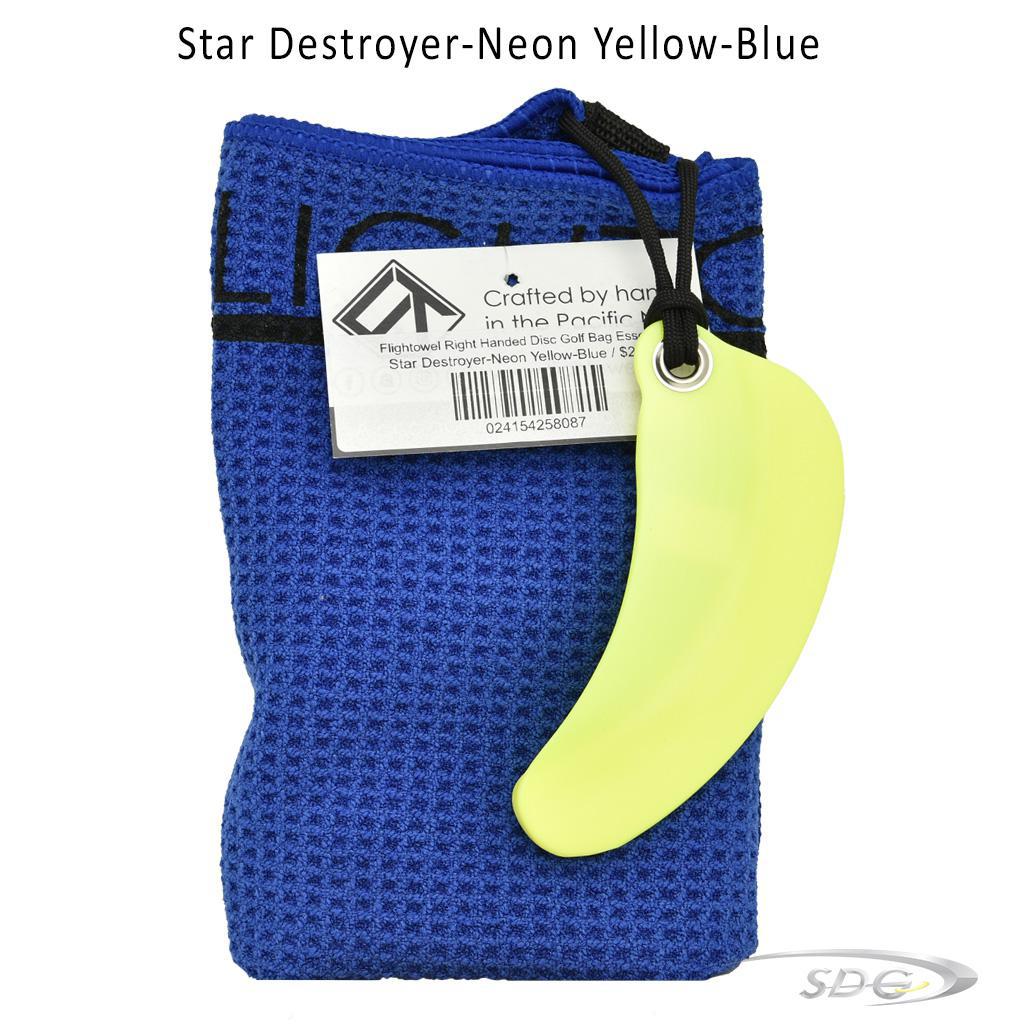 flightowel-right-handed-disc-golf-bag-essential Star Destroyer-Neon Yellow-Blue 