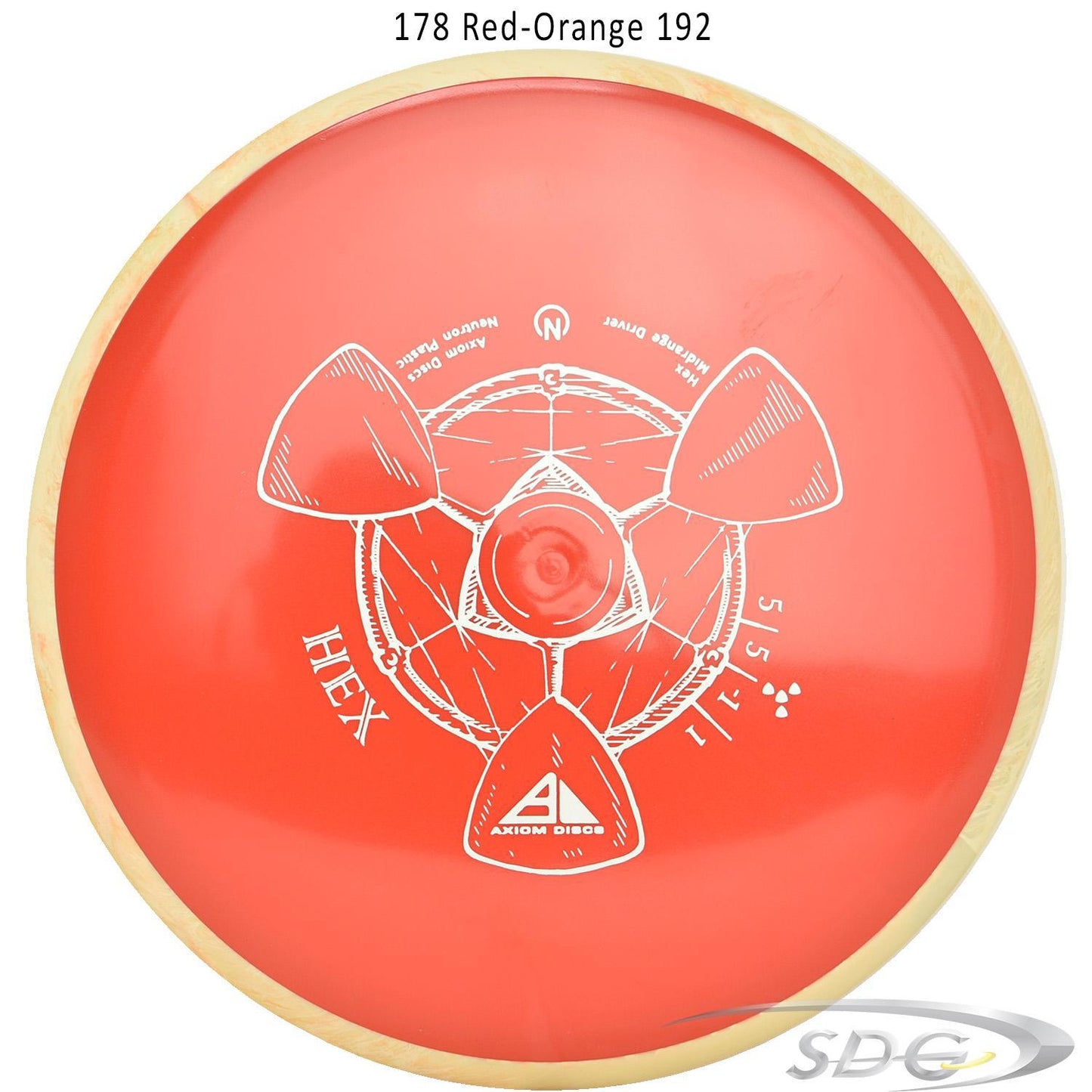 axiom-neutron-hex-disc-golf-midrange 178 Red-Orange 192