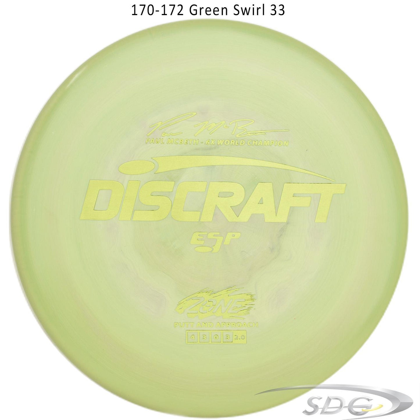 discraft-esp-zone-6x-paul-mcbeth-signature-series-disc-golf-putter-172-170-weights 170-172 Green Swirl 33 