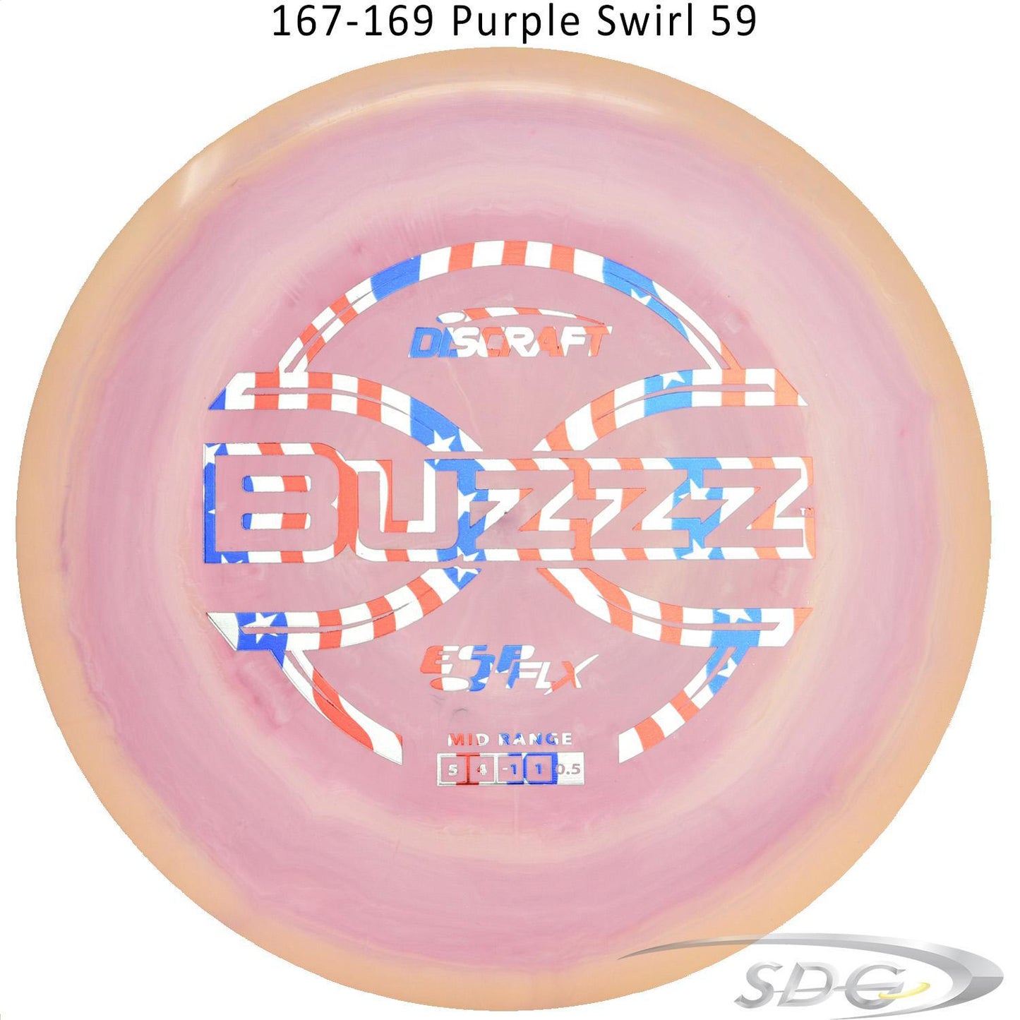 dicraft-esp-flx-buzzz-disc-golf-mid-range 167-169 Purple Swirl 59