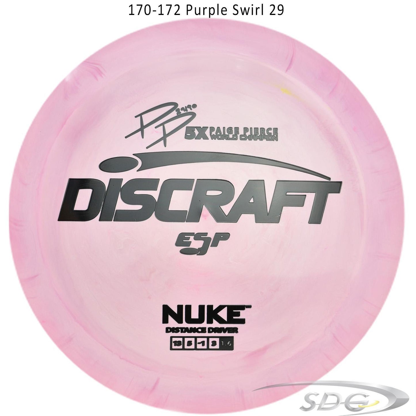 discraft-esp-nuke-paige-pierce-signature-disc-golf-distance-driver 170-172 Purple Swirl 29