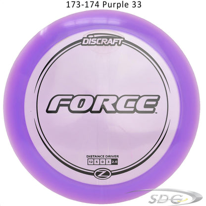 discraft-z-line-force-disc-golf-distance-driver 173-174 Purple 33