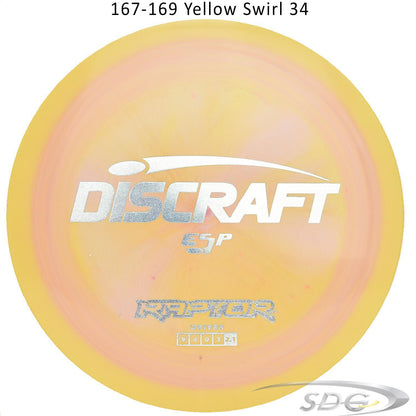 discraft-esp-raptor-disc-golf-distance-driver 167-169 Yellow Swirl 34