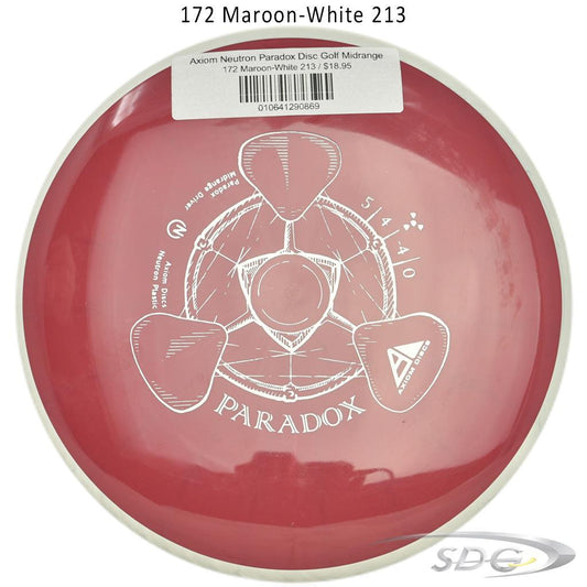 axiom-neutron-paradox-disc-golf-midrange 172 Maroon-White 213