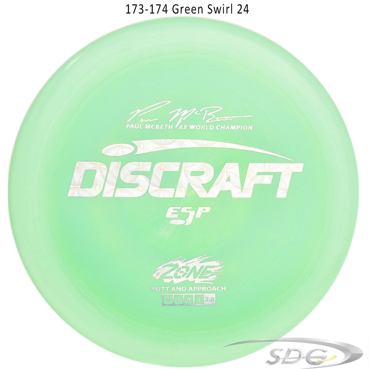 discraft-esp-zone-paul-mcbeth-signature-series-disc-golf-putter-176-173-weights 173-174 Green Swirl 24 