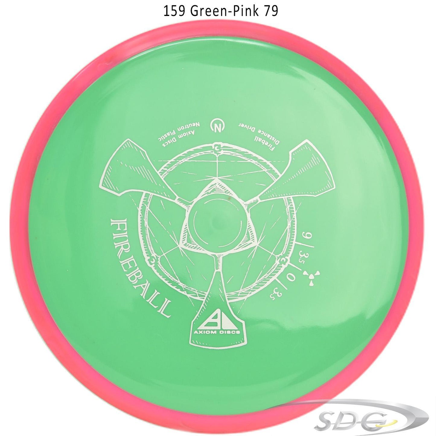 axiom-neutron-fireball-disc-golf-distance-driver 159 Green-Pink 79