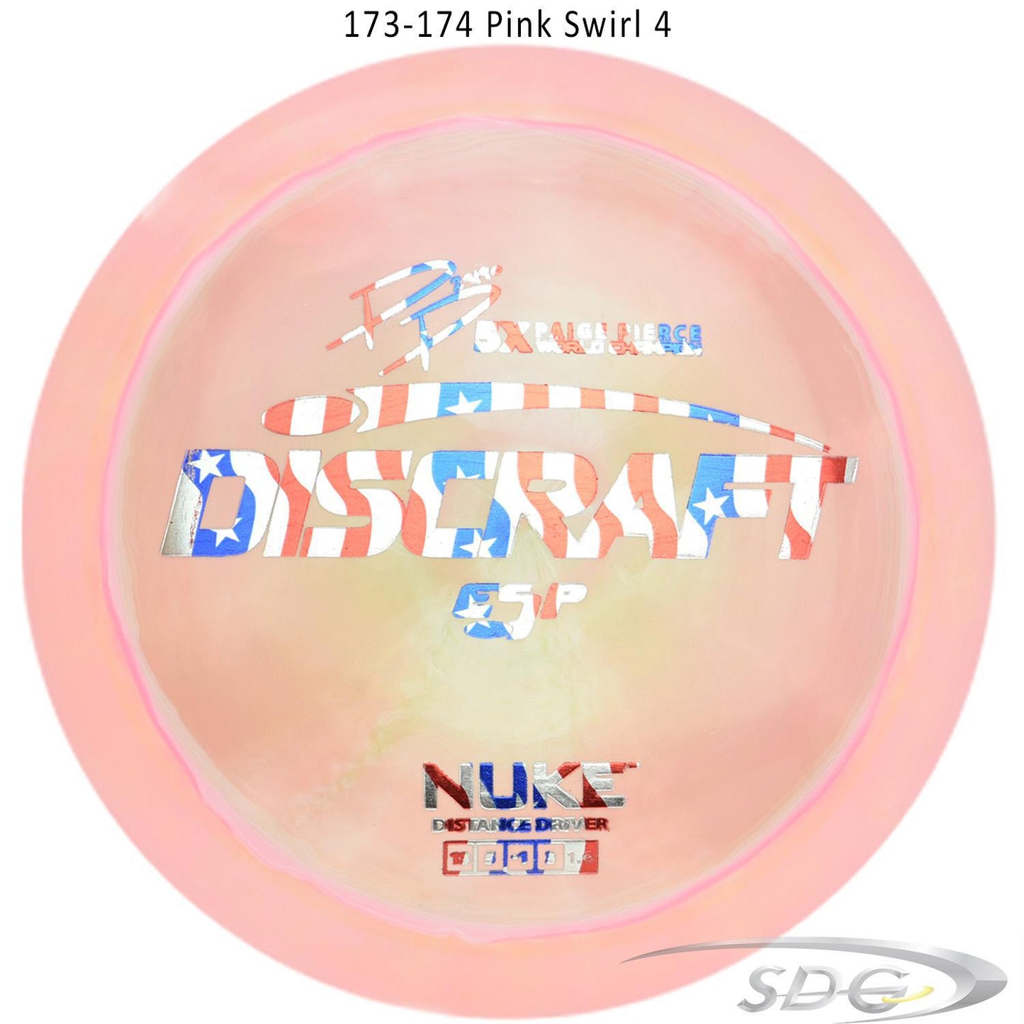 discraft-esp-nuke-paige-pierce-signature-disc-golf-distance-driver-176-173-weights 173-174 Pink Swirl 4 