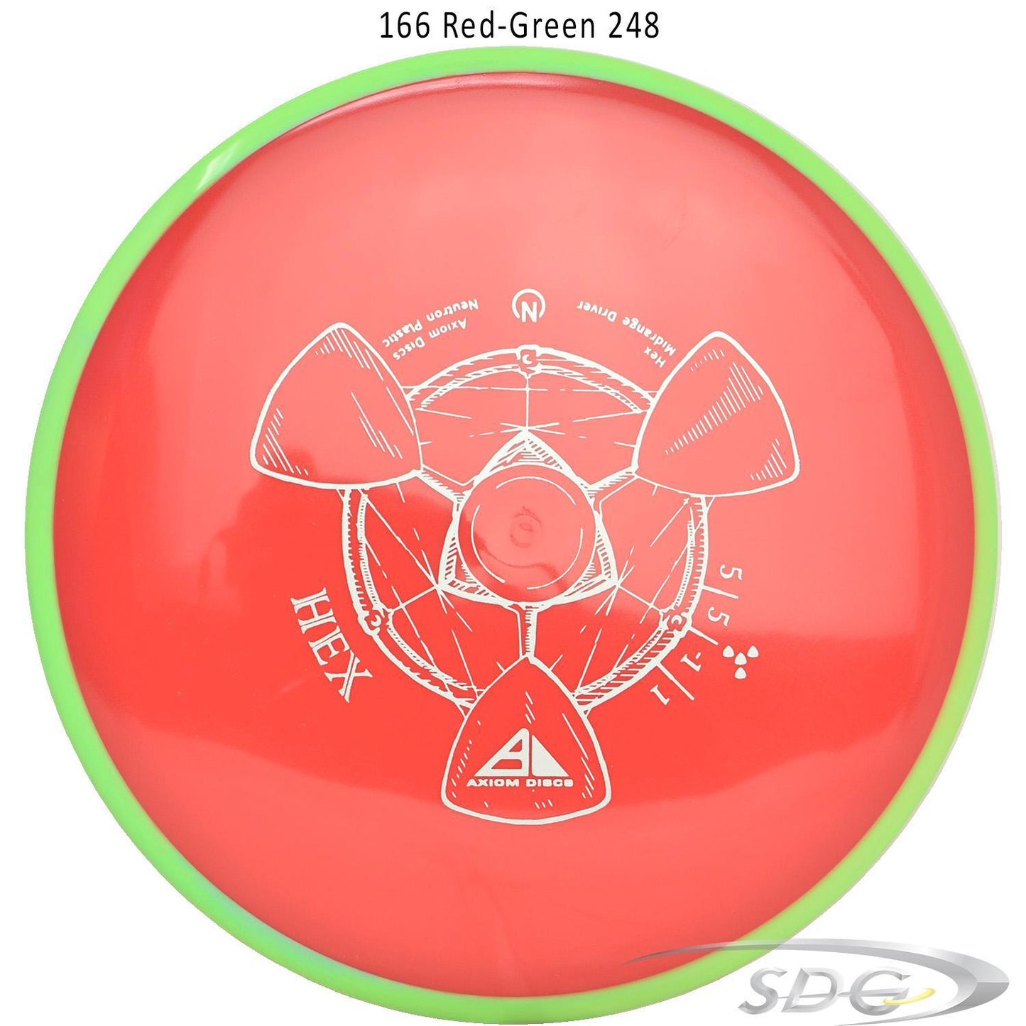 axiom-neutron-hex-disc-golf-midrange-169-165-weights 166 Red-Green 248 