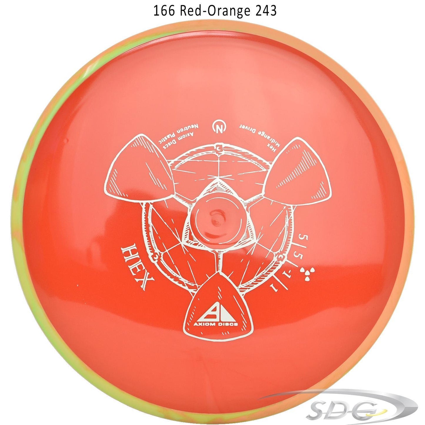 axiom-neutron-hex-disc-golf-midrange 166 Red-Orange 243