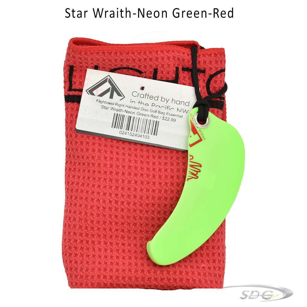 flightowel-right-handed-disc-golf-bag-essential Star Wraith-Neon Green-Red 