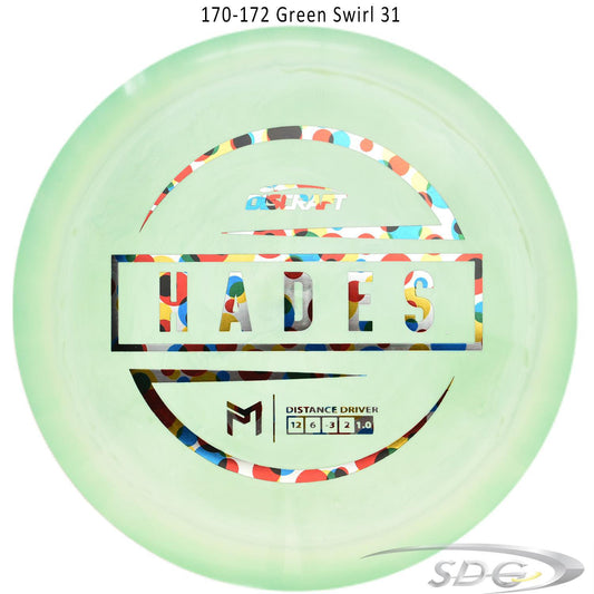 discraft-esp-hades-paul-mcbeth-signature-series-disc-golf-distance-driver 170-172 Green Swirl 31