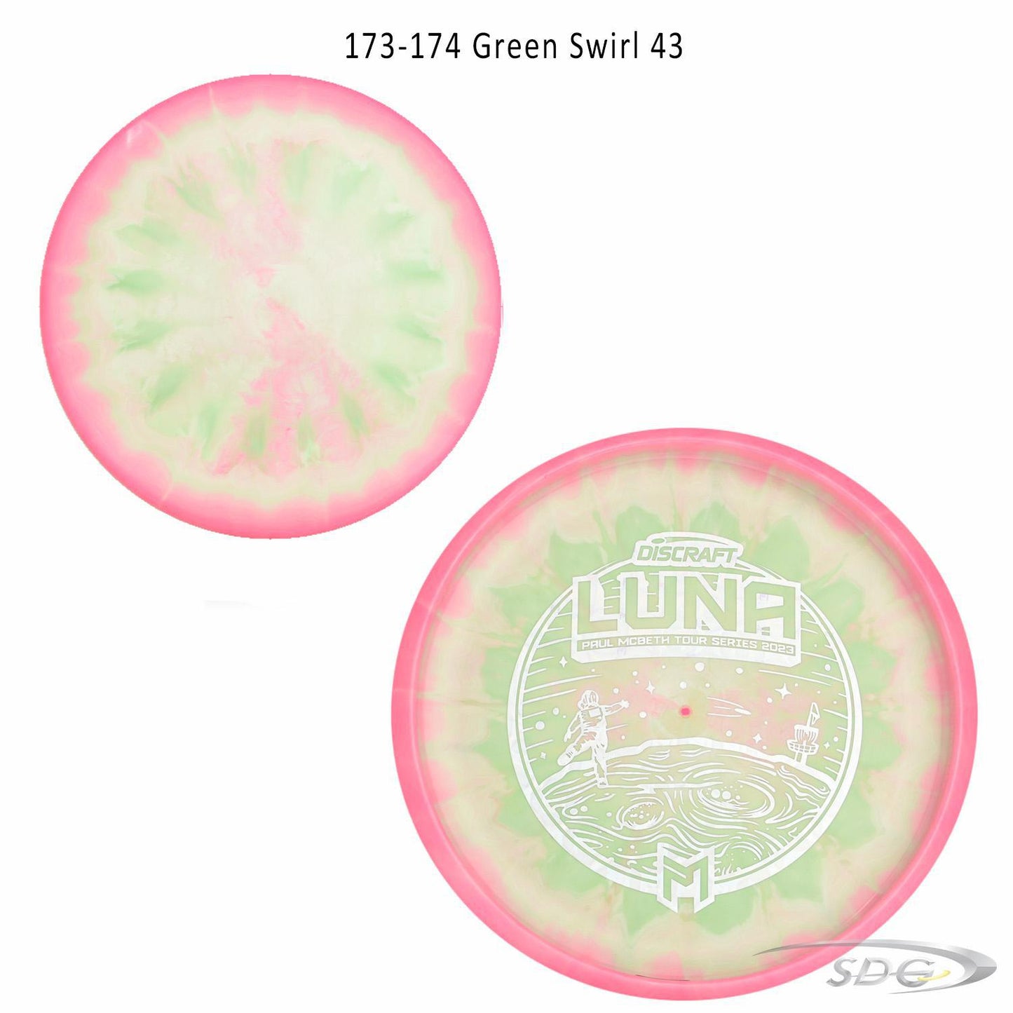 discraft-esp-luna-bottom-stamp-2023-paul-mcbeth-tour-series-disc-golf-putter 173-174 Green Swirl 43 
