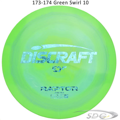 discraft-esp-raptor-disc-golf-distance-driver 173-174 Green Swirl 10