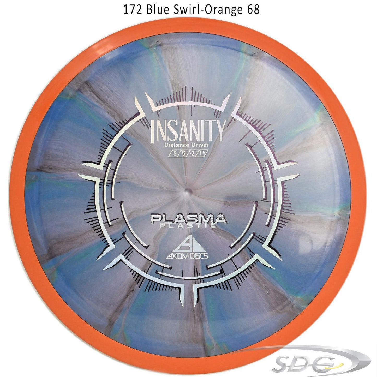 axiom-plasma-insanity-disc-golf-distance-driver 172 Blue Swirl-Orange 68 