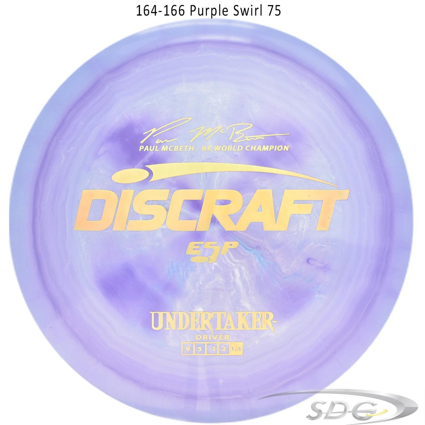 discraft-esp-undertaker-6x-paul-mcbeth-signature-series-disc-golf-distance-driver-169-160-weights 164-166 Purple Swirl 75 