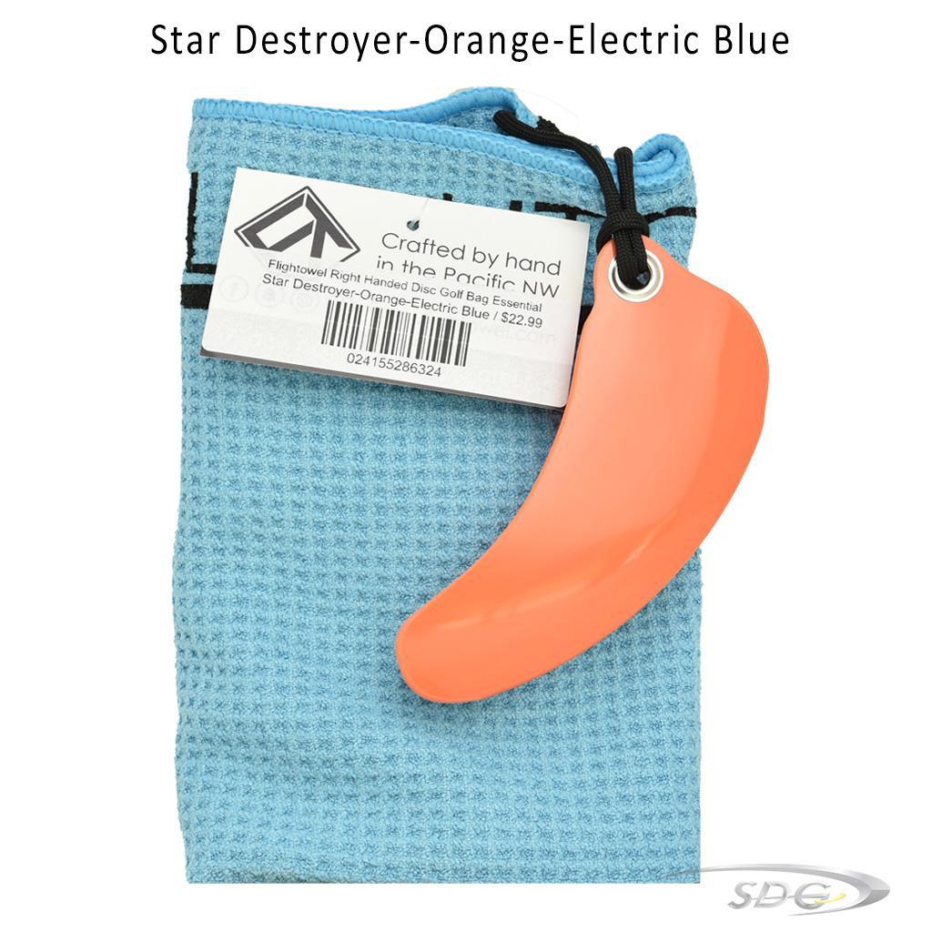 flightowel-right-handed-disc-golf-bag-essential Star Destroyer-Orange-Electric Blue 
