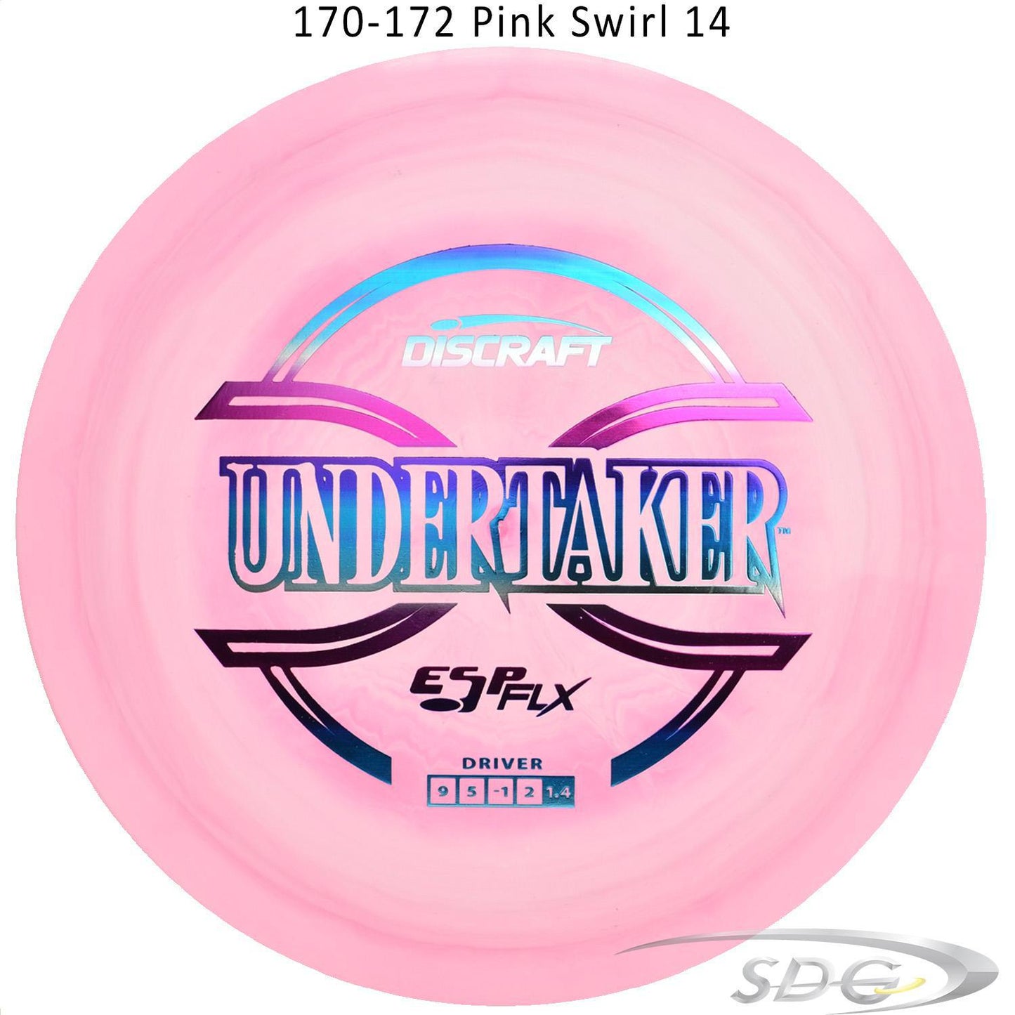 discraft-esp-flx-undertaker-disc-golf-distance-driver 170-172 Pink Swirl 14 
