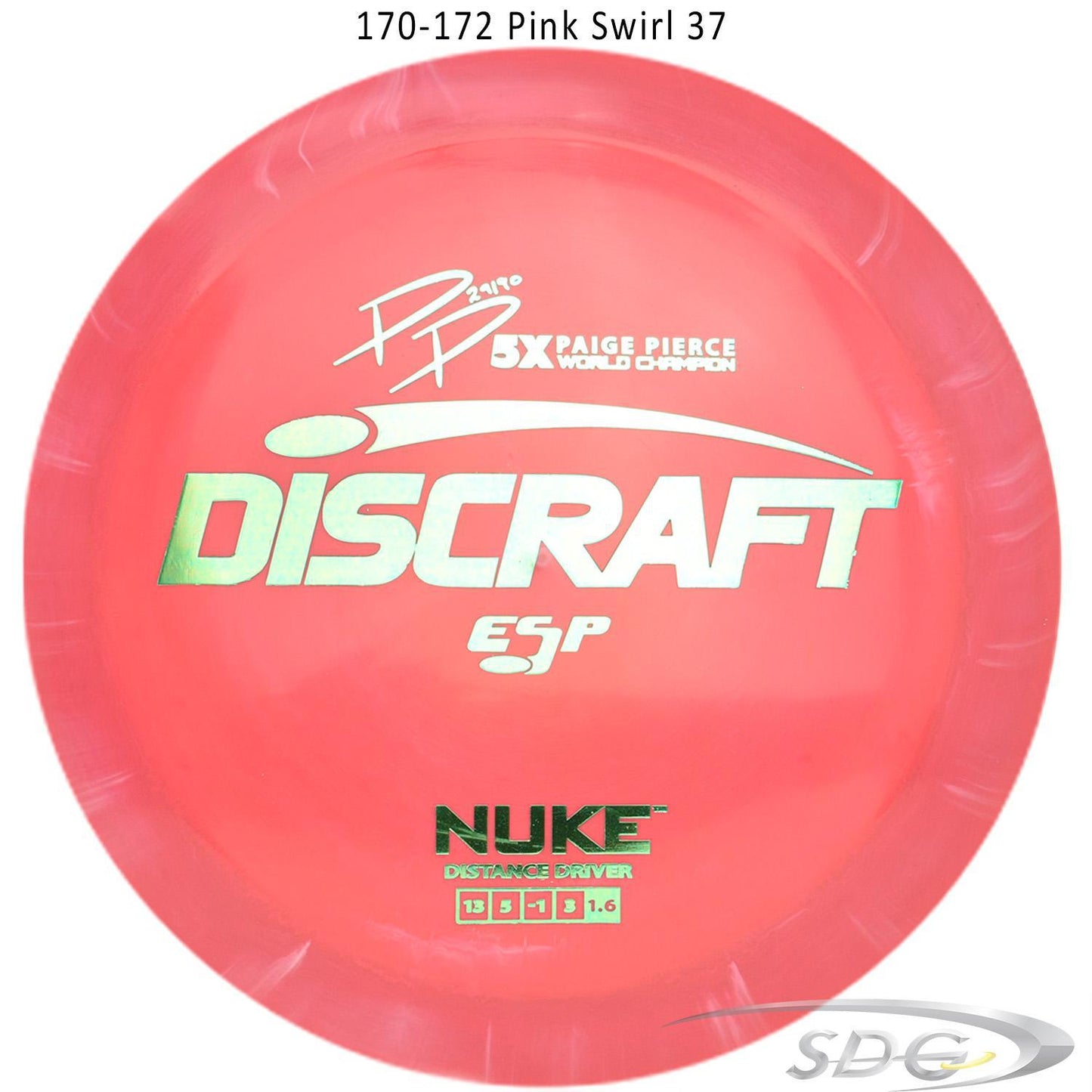 discraft-esp-nuke-paige-pierce-signature-disc-golf-distance-driver 170-172 Pink Swirl 37